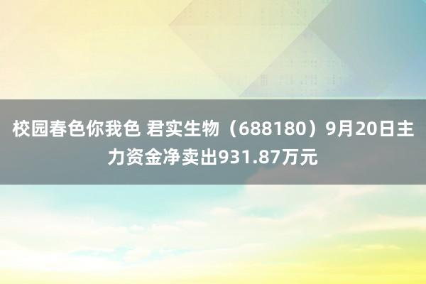 校园春色你我色 君实生物（688180）9月20日主力资金净卖出931.87万元