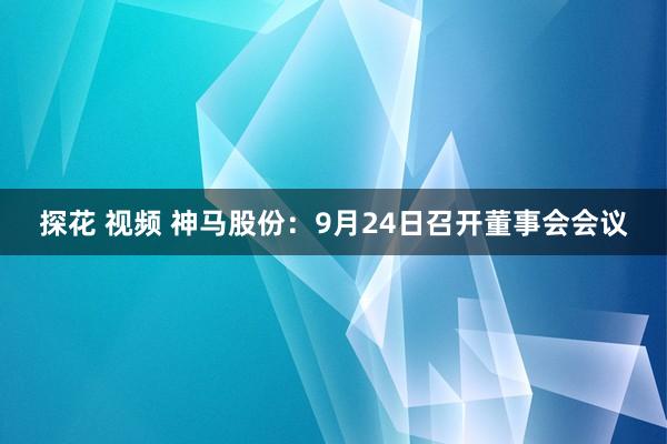 探花 视频 神马股份：9月24日召开董事会会议