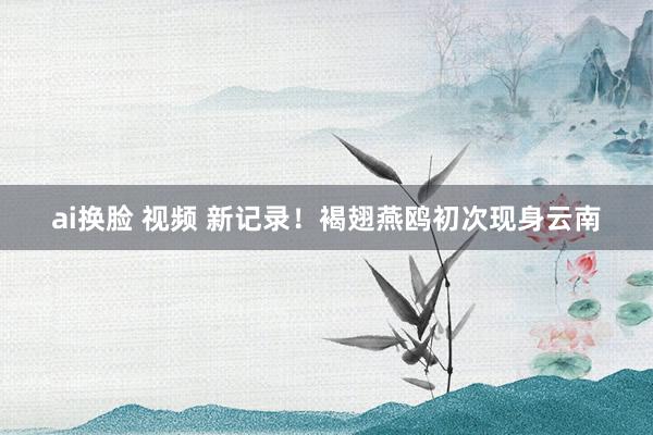 ai换脸 视频 新记录！褐翅燕鸥初次现身云南