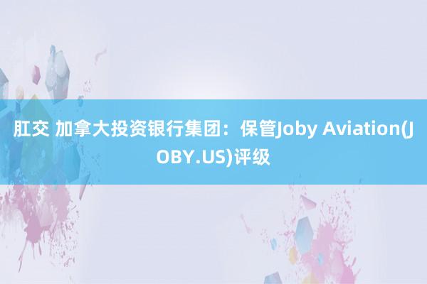 肛交 加拿大投资银行集团：保管Joby Aviation(JOBY.US)评级