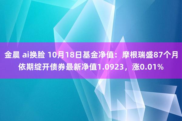 金晨 ai换脸 10月18日基金净值：摩根瑞盛87个月依期绽开债券最新净值1.0923，涨0.01%