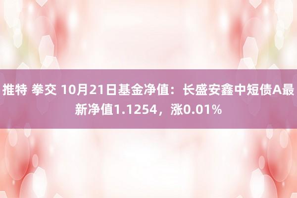 推特 拳交 10月21日基金净值：长盛安鑫中短债A最新净值1.1254，涨0.01%