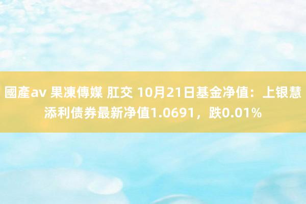 國產av 果凍傳媒 肛交 10月21日基金净值：上银慧添利债券最新净值1.0691，跌0.01%