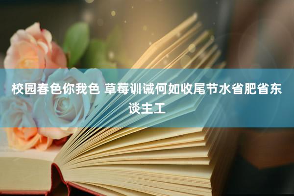 校园春色你我色 草莓训诫何如收尾节水省肥省东谈主工