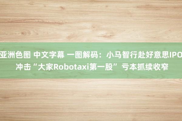 亚洲色图 中文字幕 一图解码：小马智行赴好意思IPO 冲击“大家Robotaxi第一股” 亏本抓续收窄