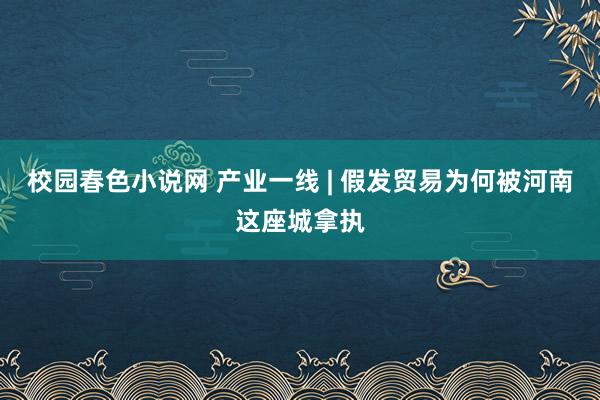 校园春色小说网 产业一线 | 假发贸易为何被河南这座城拿执