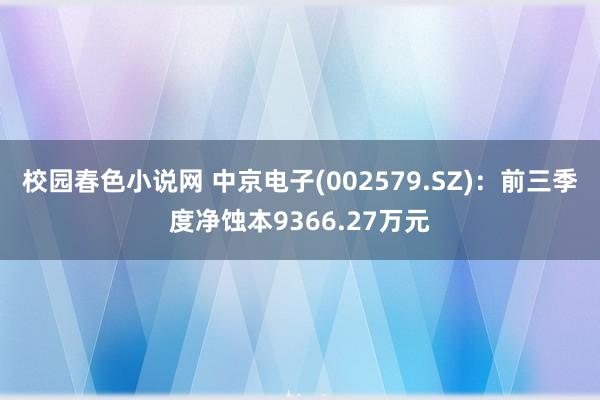 校园春色小说网 中京电子(002579.SZ)：前三季度净蚀本9366.27万元