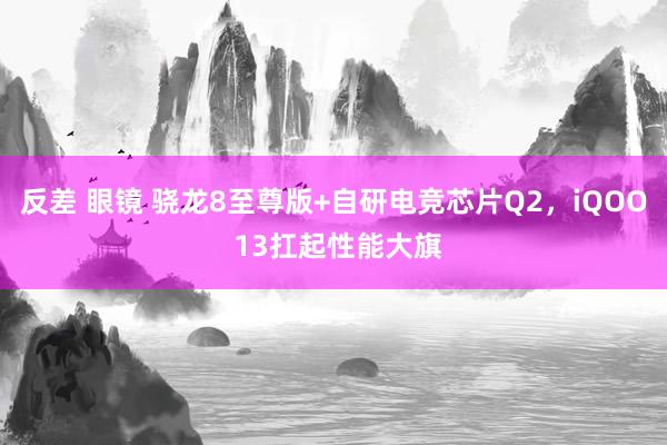 反差 眼镜 骁龙8至尊版+自研电竞芯片Q2，iQOO 13扛起性能大旗