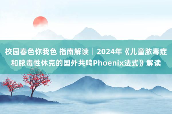 校园春色你我色 指南解读│2024年《儿童脓毒症和脓毒性休克的国外共鸣Phoenix法式》解读