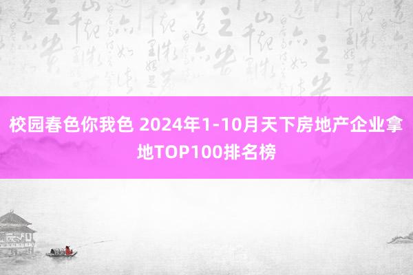 校园春色你我色 2024年1-10月天下房地产企业拿地TOP100排名榜