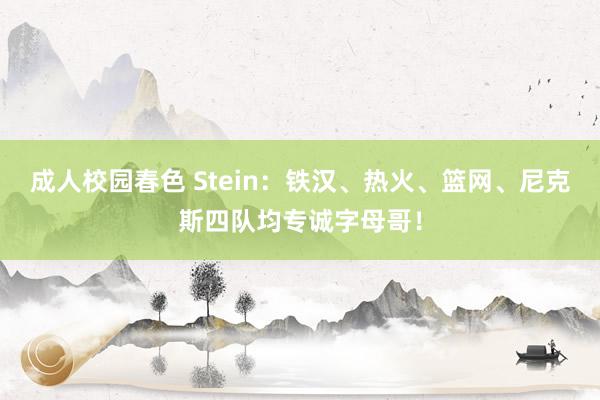 成人校园春色 Stein：铁汉、热火、篮网、尼克斯四队均专诚字母哥！