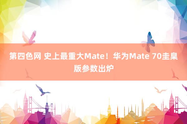 第四色网 史上最重大Mate！华为Mate 70圭臬版参数出炉