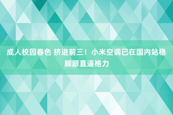 成人校园春色 挤进前三！小米空调已在国内站稳脚跟直逼格力