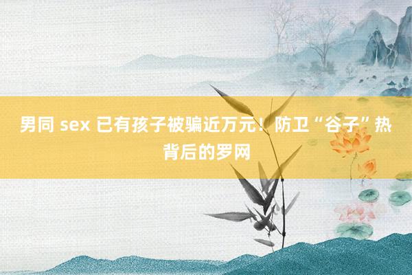 男同 sex 已有孩子被骗近万元！防卫“谷子”热背后的罗网