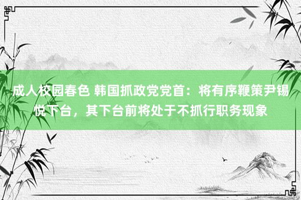 成人校园春色 韩国抓政党党首：将有序鞭策尹锡悦下台，其下台前将处于不抓行职务现象