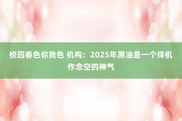 校园春色你我色 机构：2025年原油是一个择机作念空的神气