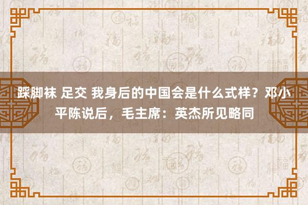 踩脚袜 足交 我身后的中国会是什么式样？邓小平陈说后，毛主席：英杰所见略同