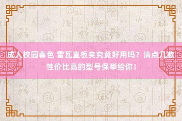 成人校园春色 雷瓦直板夹究竟好用吗？清点几款性价比高的型号保举给你！