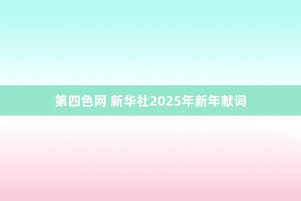 第四色网 新华社2025年新年献词