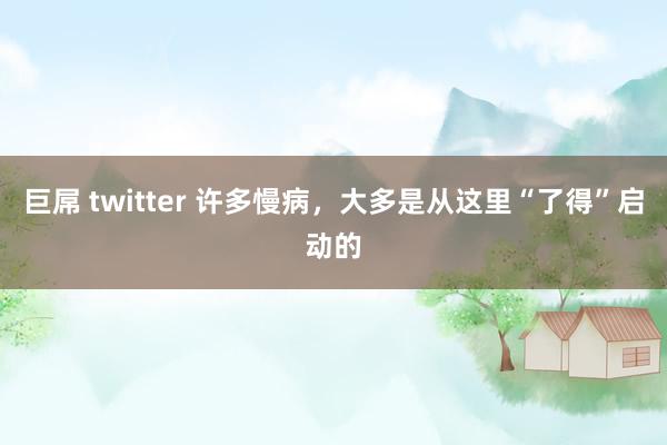 巨屌 twitter 许多慢病，大多是从这里“了得”启动的